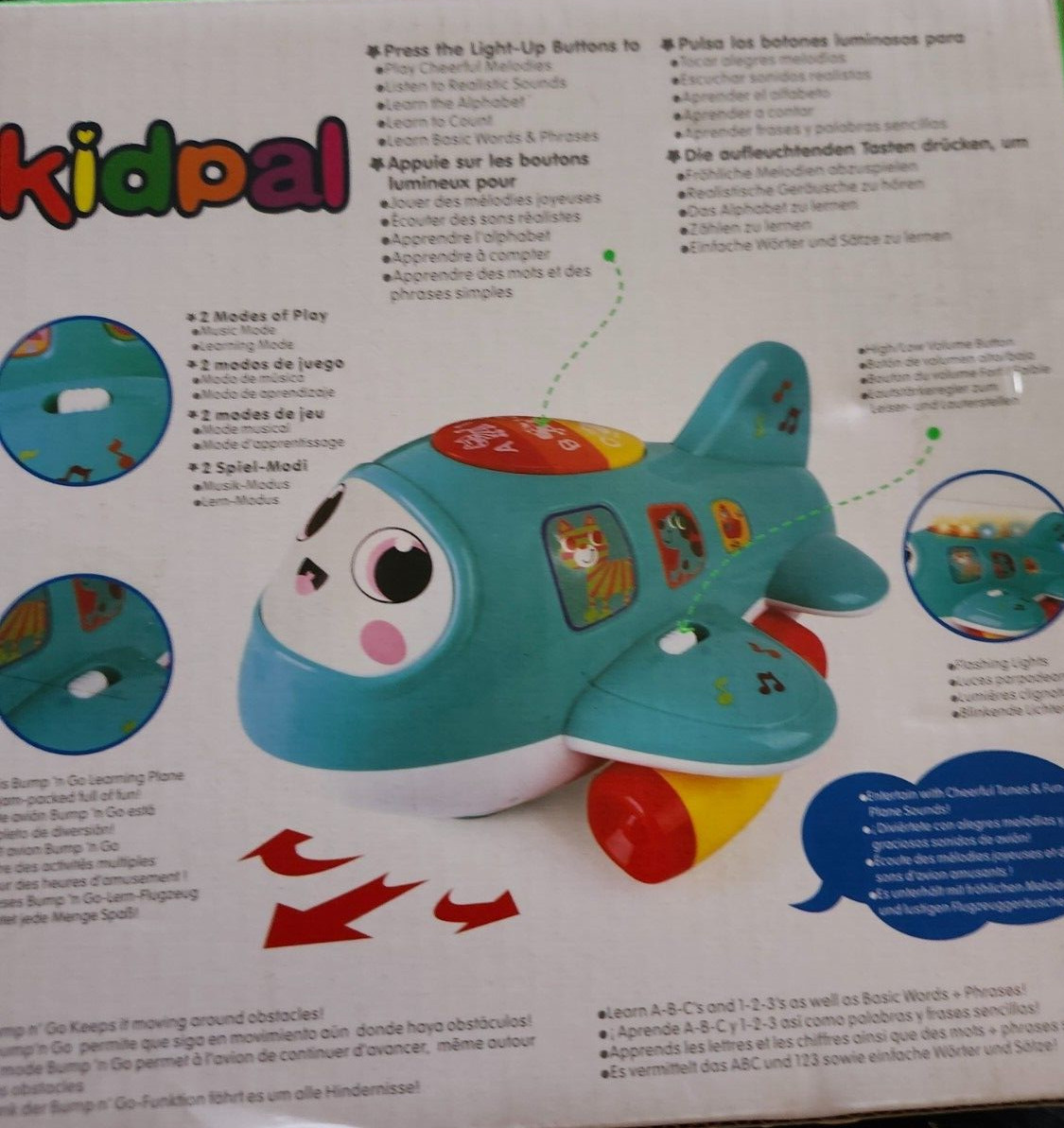 Musical Airplane Toy W/Melodies, Sounds, Alphabet Learn to Count & More!