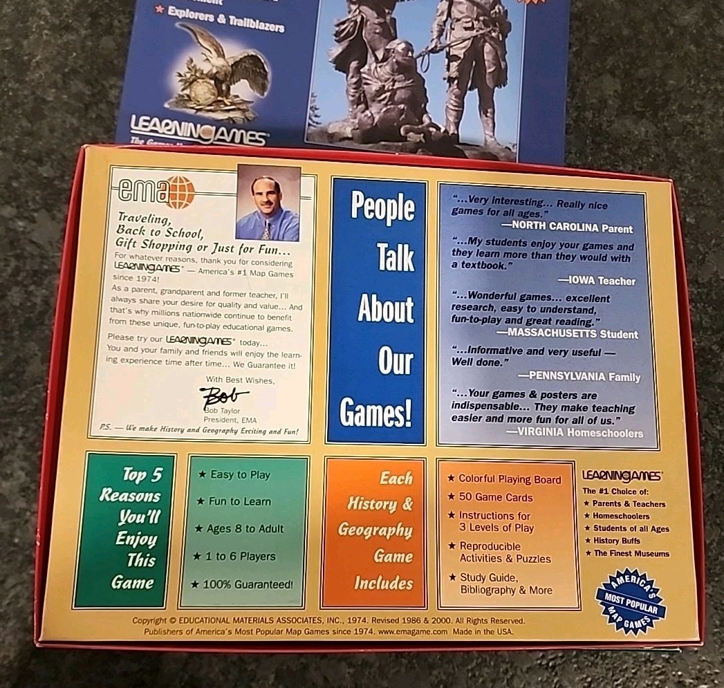 Lot of 8 NIB Vintage Learningames History & Geography Map Games NEW & COMPLETE