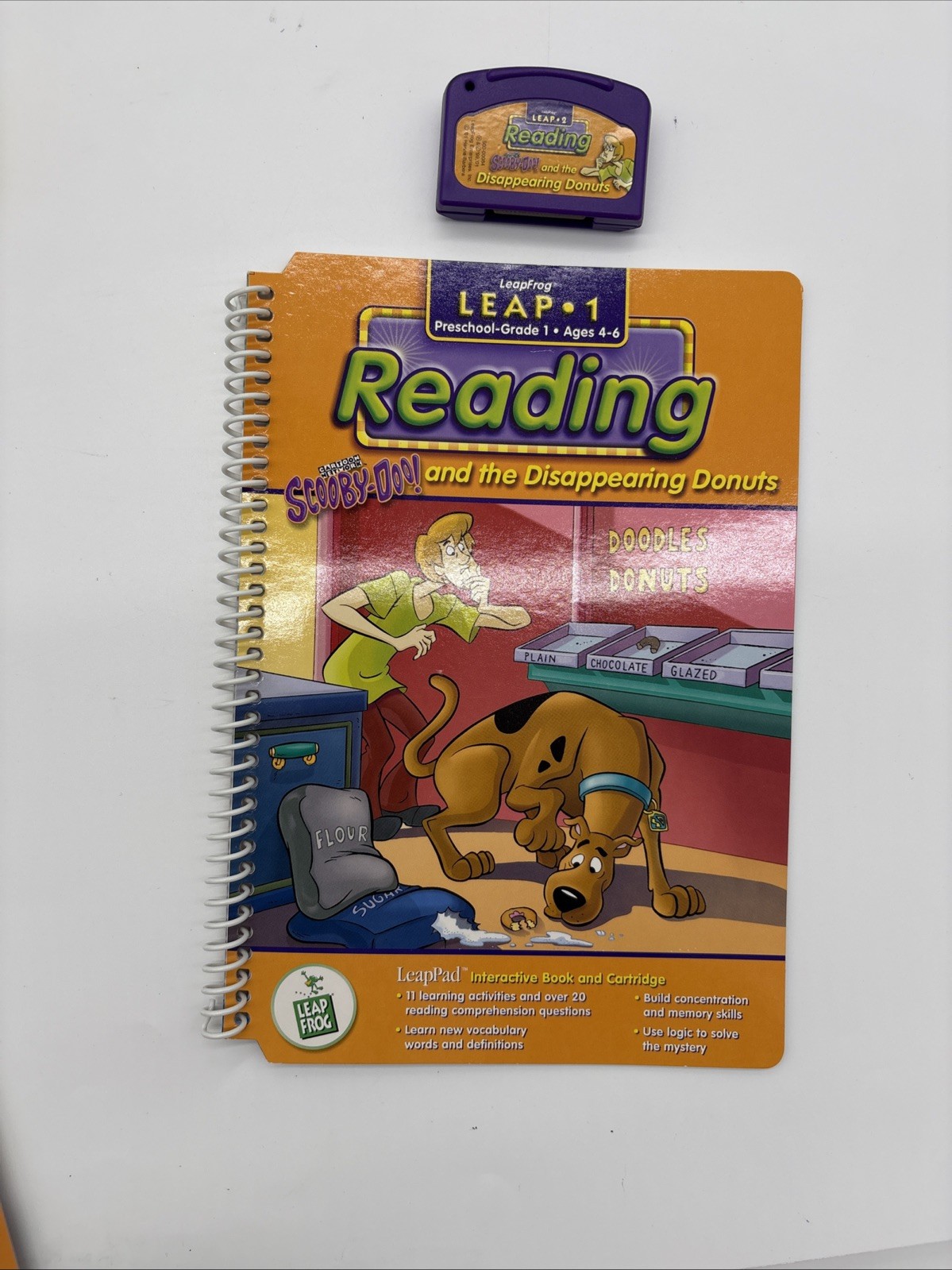 Vintage 2001 LeapFrog Leap Pad Learning System Console + 10 Books ~ Works