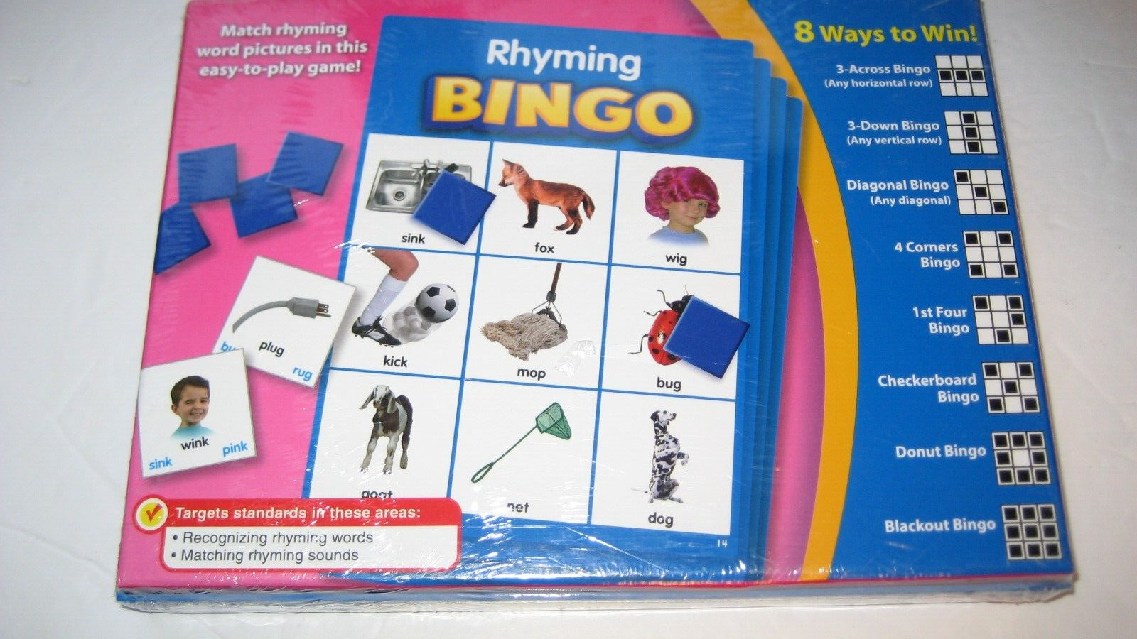 Lakeshore Rhyming Bingo Game, Rhyming Words, Ages 4 and up, JJ313 SEALED PKG NEW