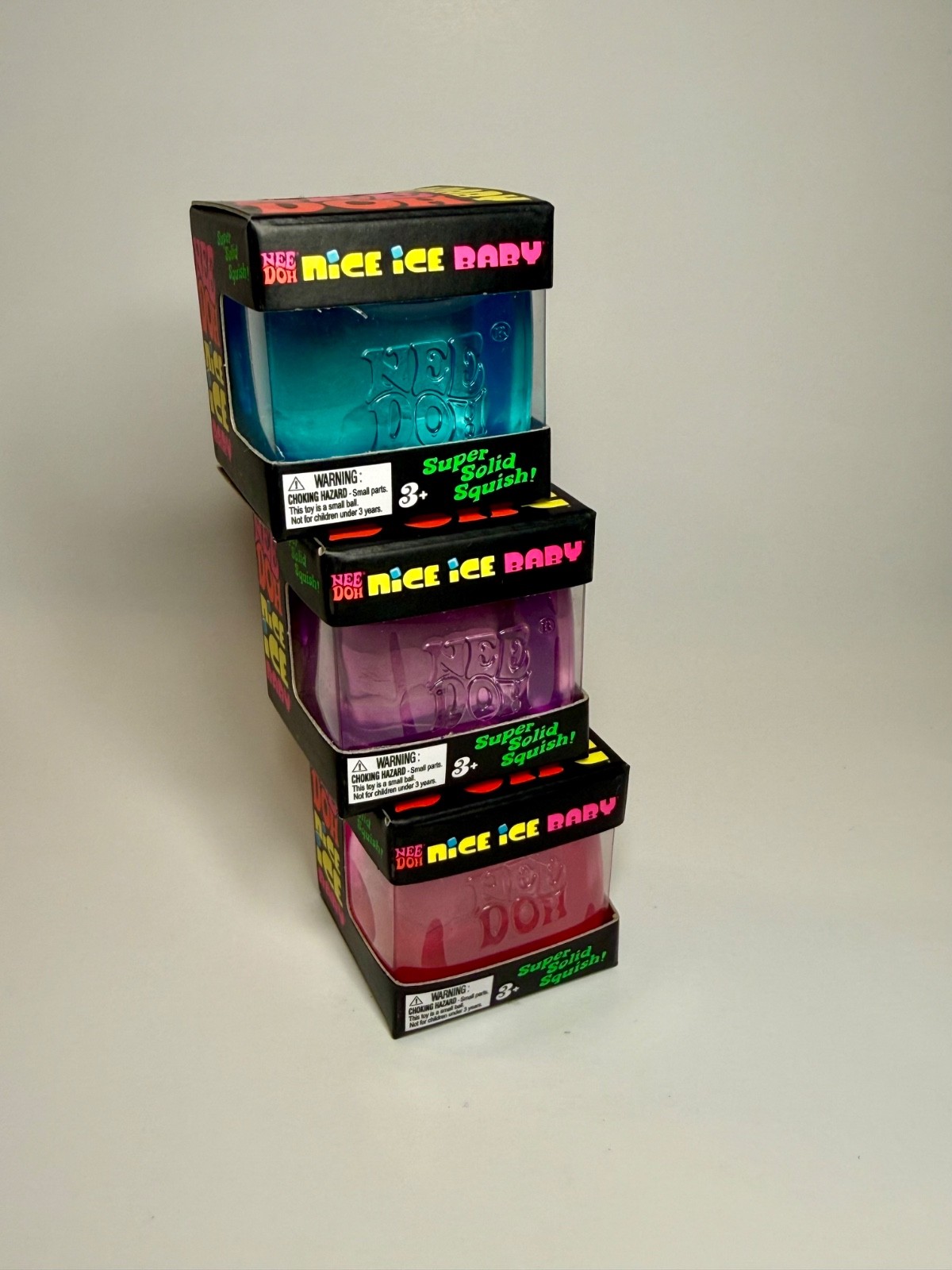 NeeDoh Nice Ice Baby Singles 🧊 LOT OF 3 💙💜🩷 Blue Purple Pink 🔥 AUTHENTIC