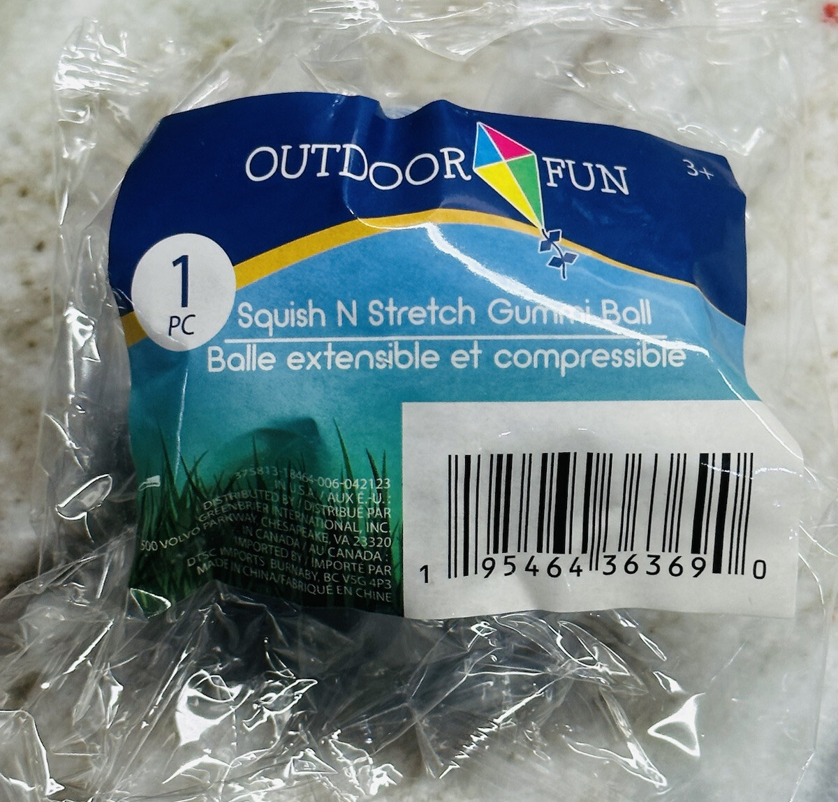 Outdoor Fun 1pc Squish And Stretch Gummi Ball. Blue 2.5 Inches