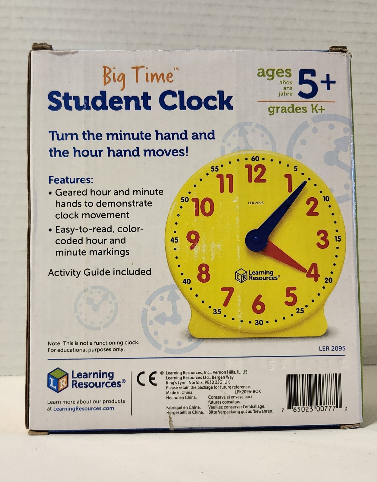 Learning Resources Big Time 12-Hour Clock Tell Time Educational Set