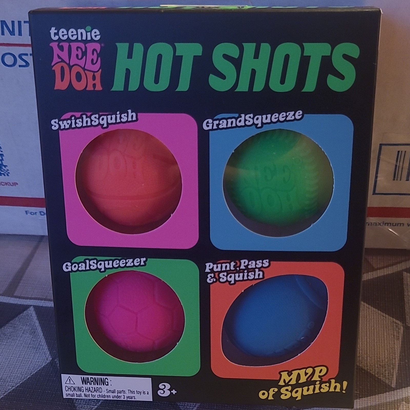 Schylling teenie NeeDoh Hot Shots Squeeze Squish Toys 4-Pack 25100NAB 2024