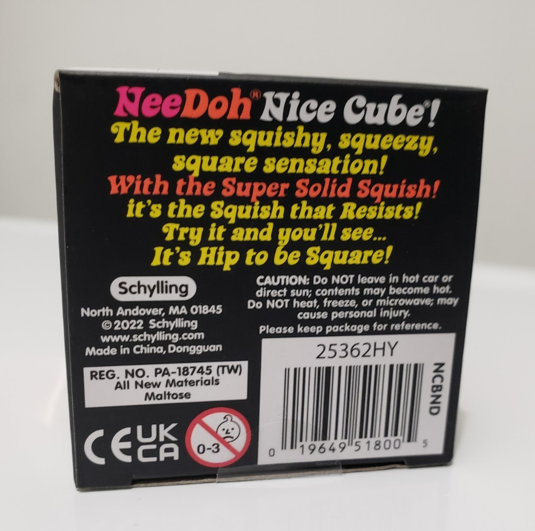 Nee Doh PINK Nice Cube Super Solid Squish – Authentic – NIP