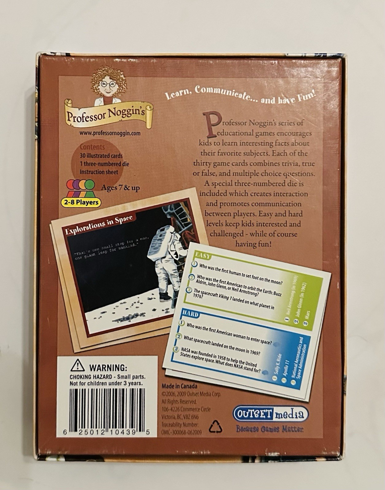Professor Noggins History Of The United States Card Game New In Box