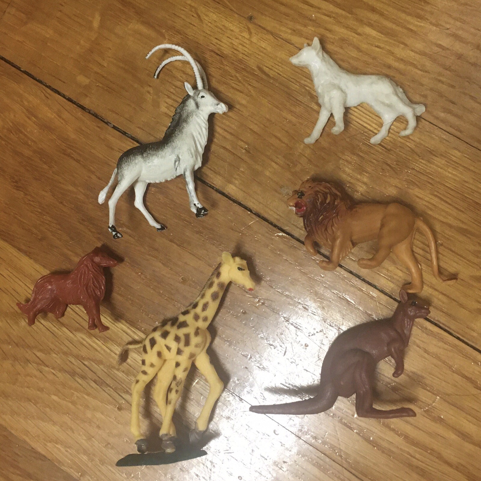 Lot Of 6 Vintage 1970s Plastic Rubber Zoo & Jungle Animal Figures – Singapore