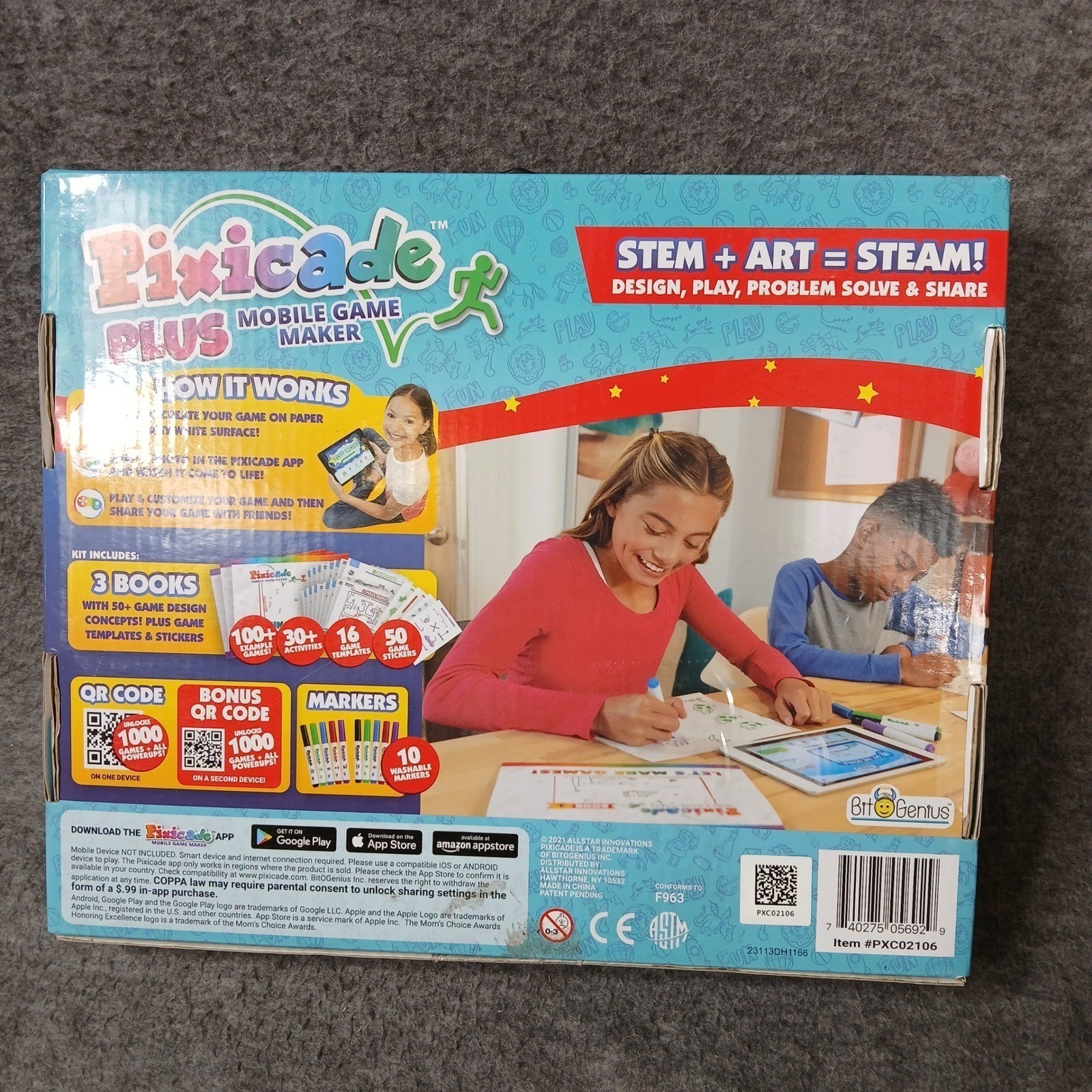 Pixicade Plus Mobile Game Maker STEM Art Kit BitOGenius PXC02106 Create 2000