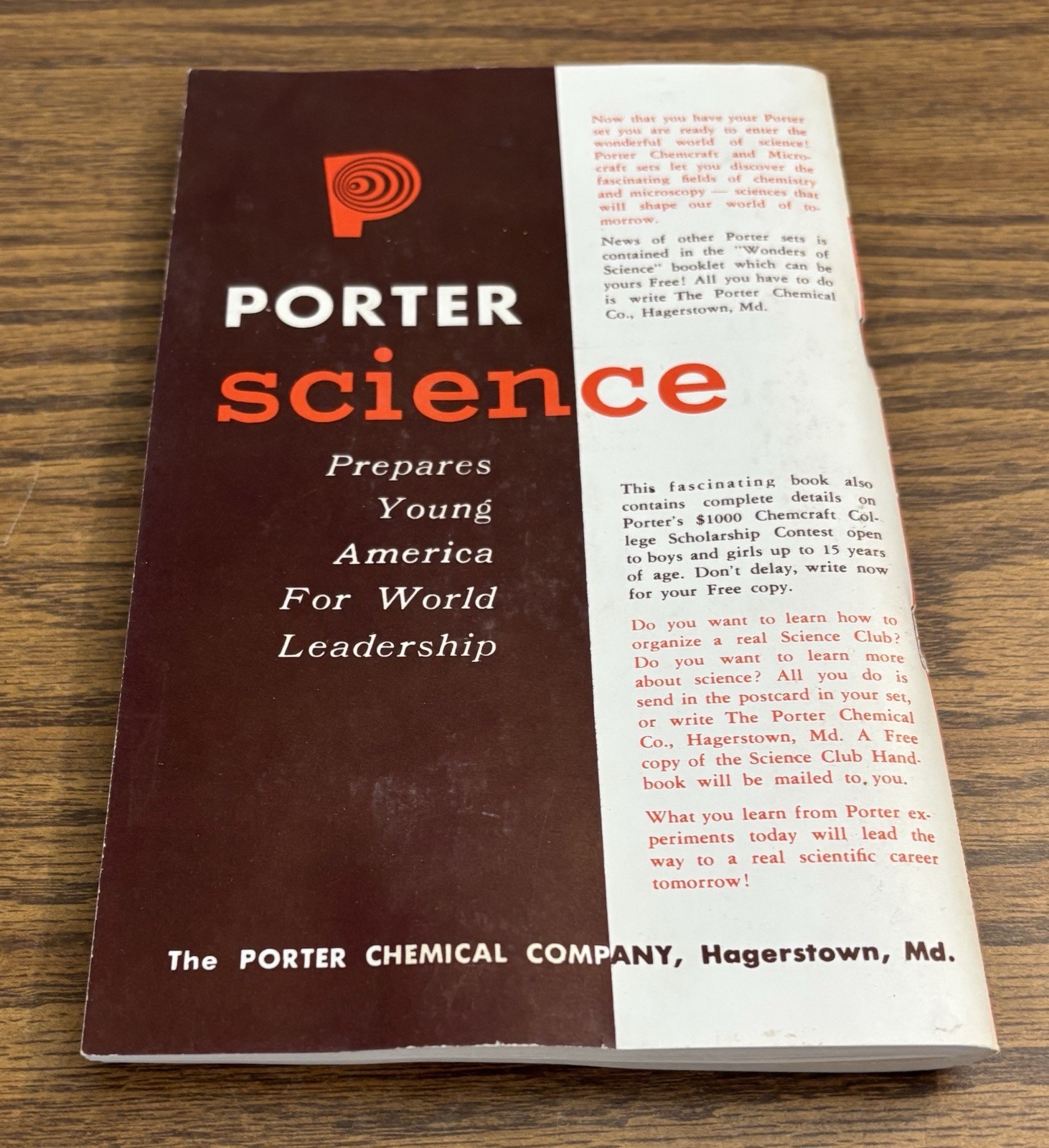 PORTER SCIENCE Chemcraft #608 Chemistry Lab c. 1958 w/ Manual 415 Experiments