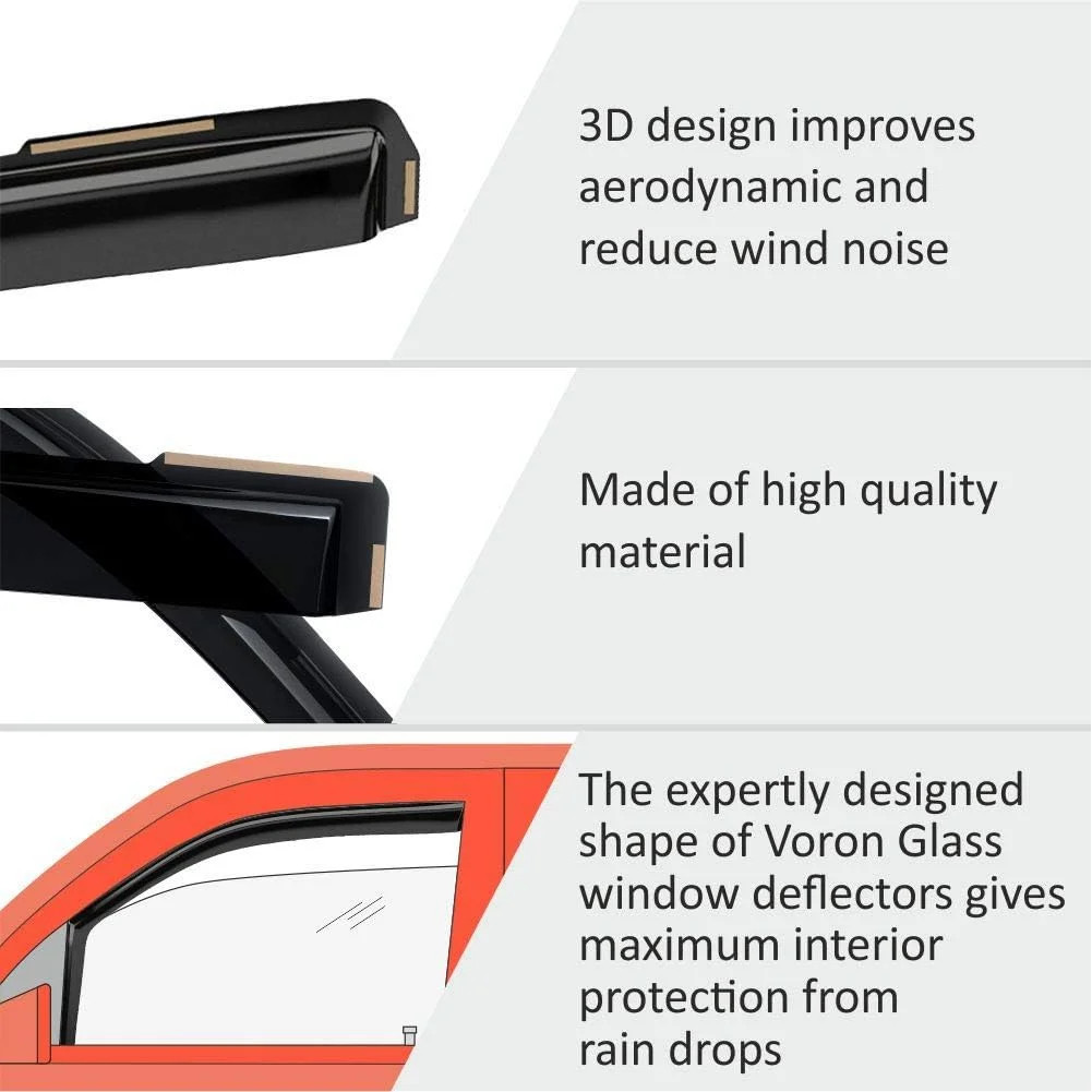 Voron Glass in-Channel Extra Durable Rain Guards for Trucks Chevrolet (Chevy) Si