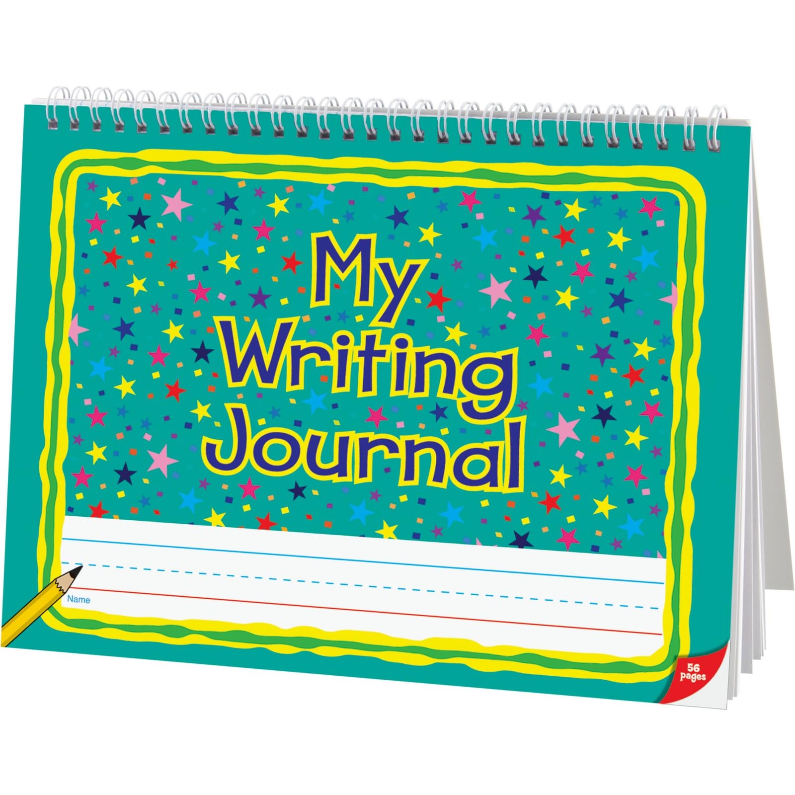 Really Good Stuff Deluxe Spiral Journals – Teal Star Cover – 1