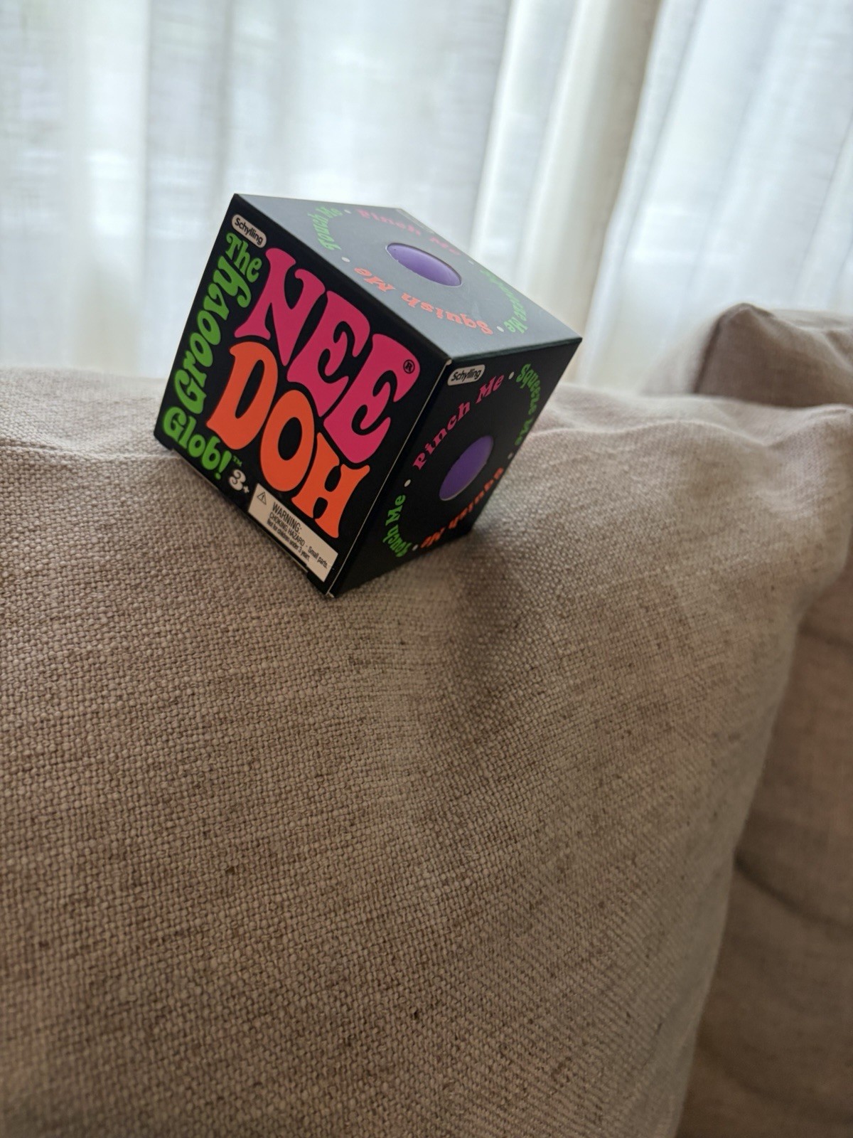 Schylling Groovy Nee Doh Glob 3″ Squeeze Toy, Black/Pink/Orange/Green/Purple 4+