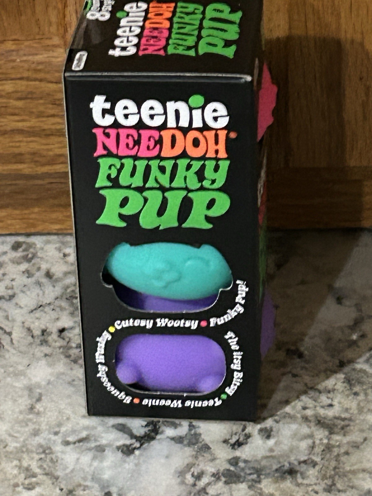 Schylling NEEDOH Teenie NEEDOH Funky Pup 3 Pack, Teal, Pink, Purple