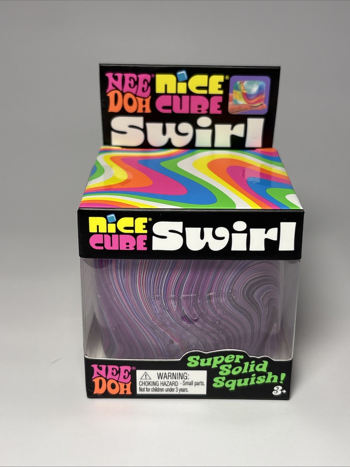 Schylling Nee Doh Nice Cube Swirl Super Solid Squish Purple 25340YP