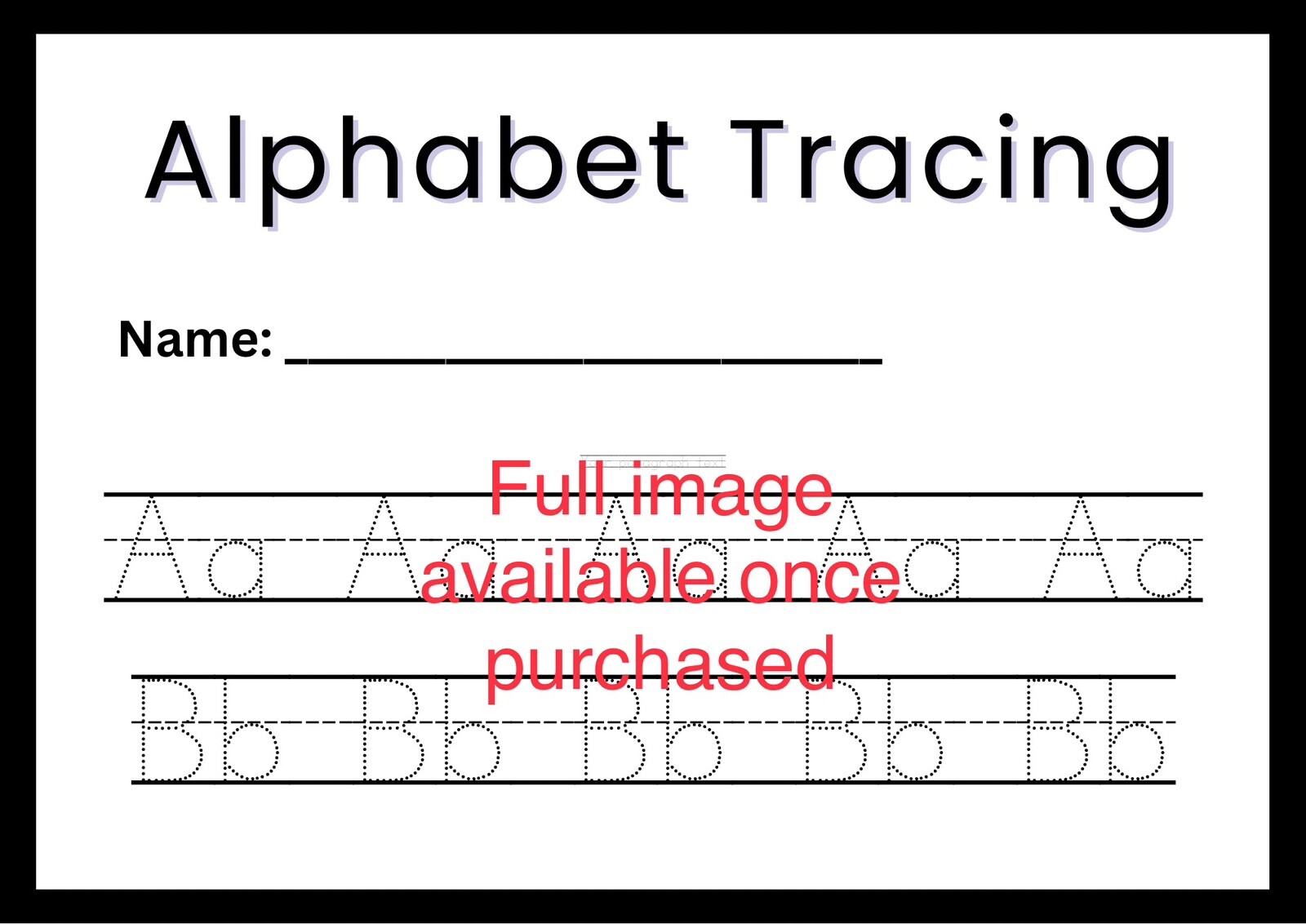 Learn English Alphabet Tracing | Digital Educational Worksheet | 7 Pages | A – Z