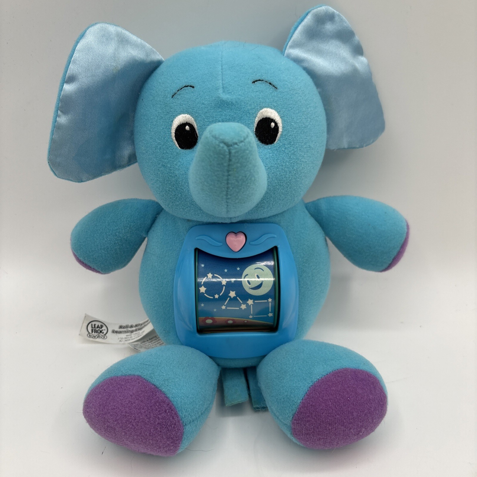 RARE Leapfrog Vintage Musical Roll & Rhyme Elephant Blue Leap Frog Toy WORKING