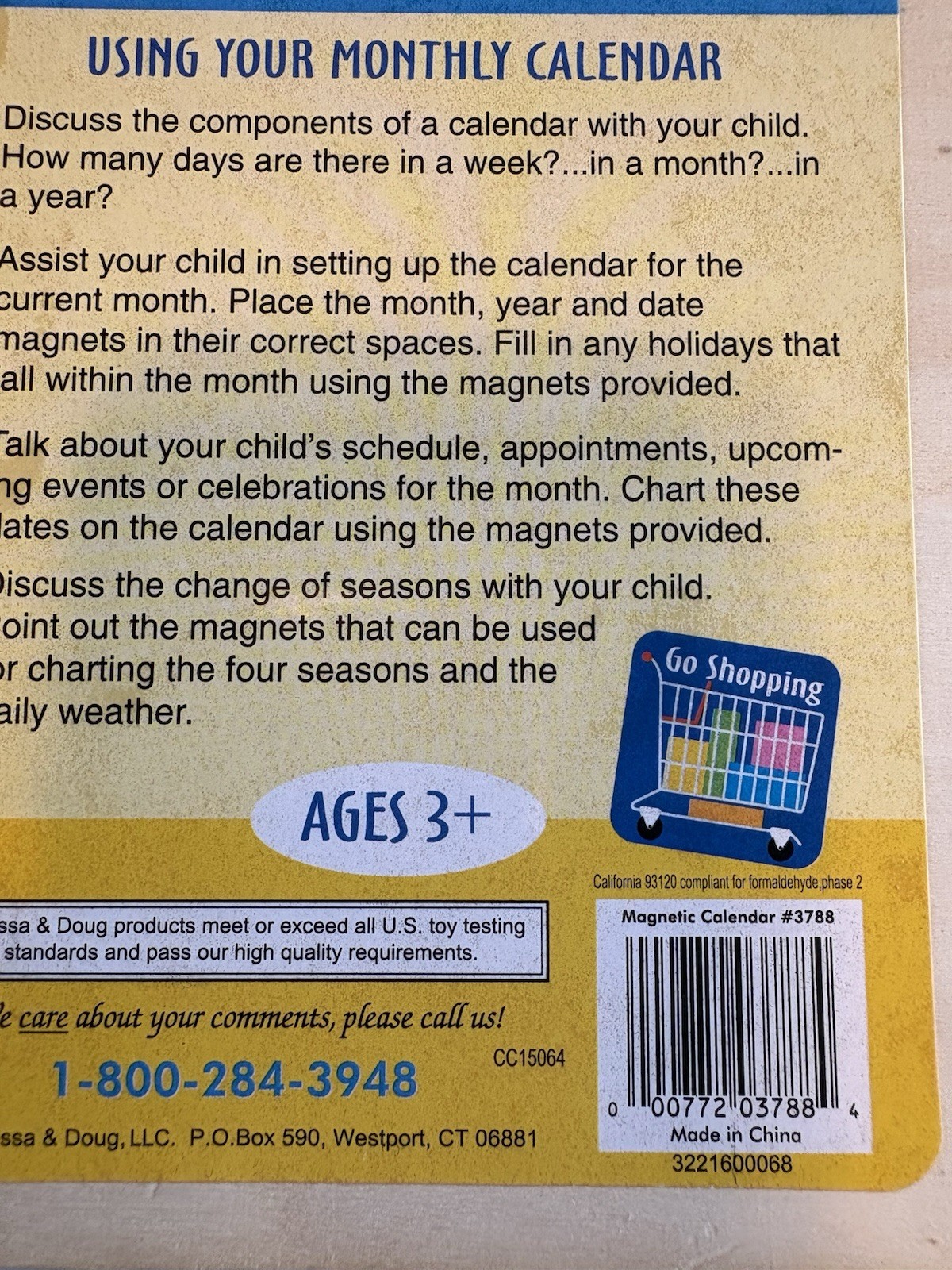 Melissa & Doug Hanging Magnetic Monthly Wall Calendar