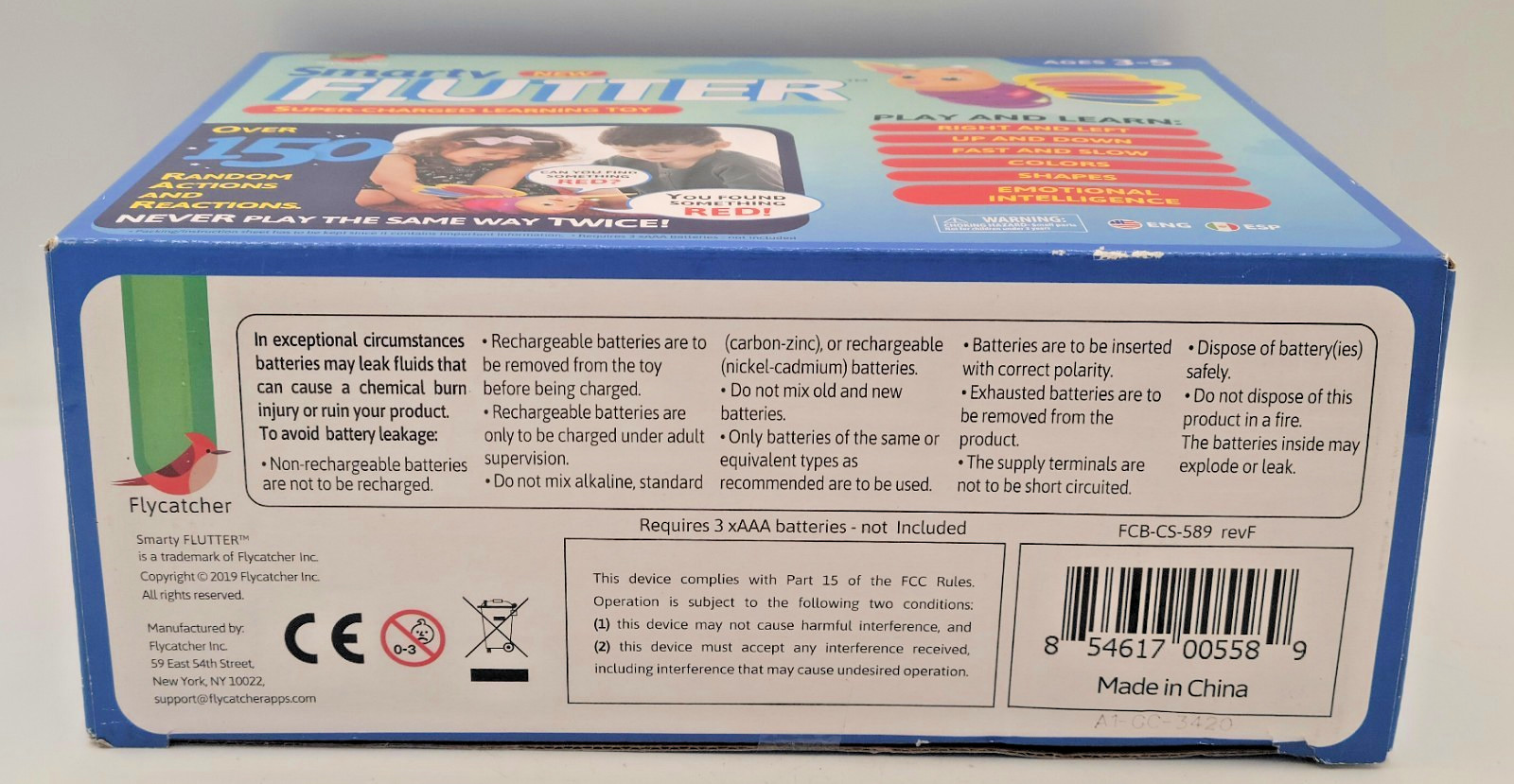 NEW Smarty Flutter Super Charged Interactive Learning Toy ENGLISH & SPANISH