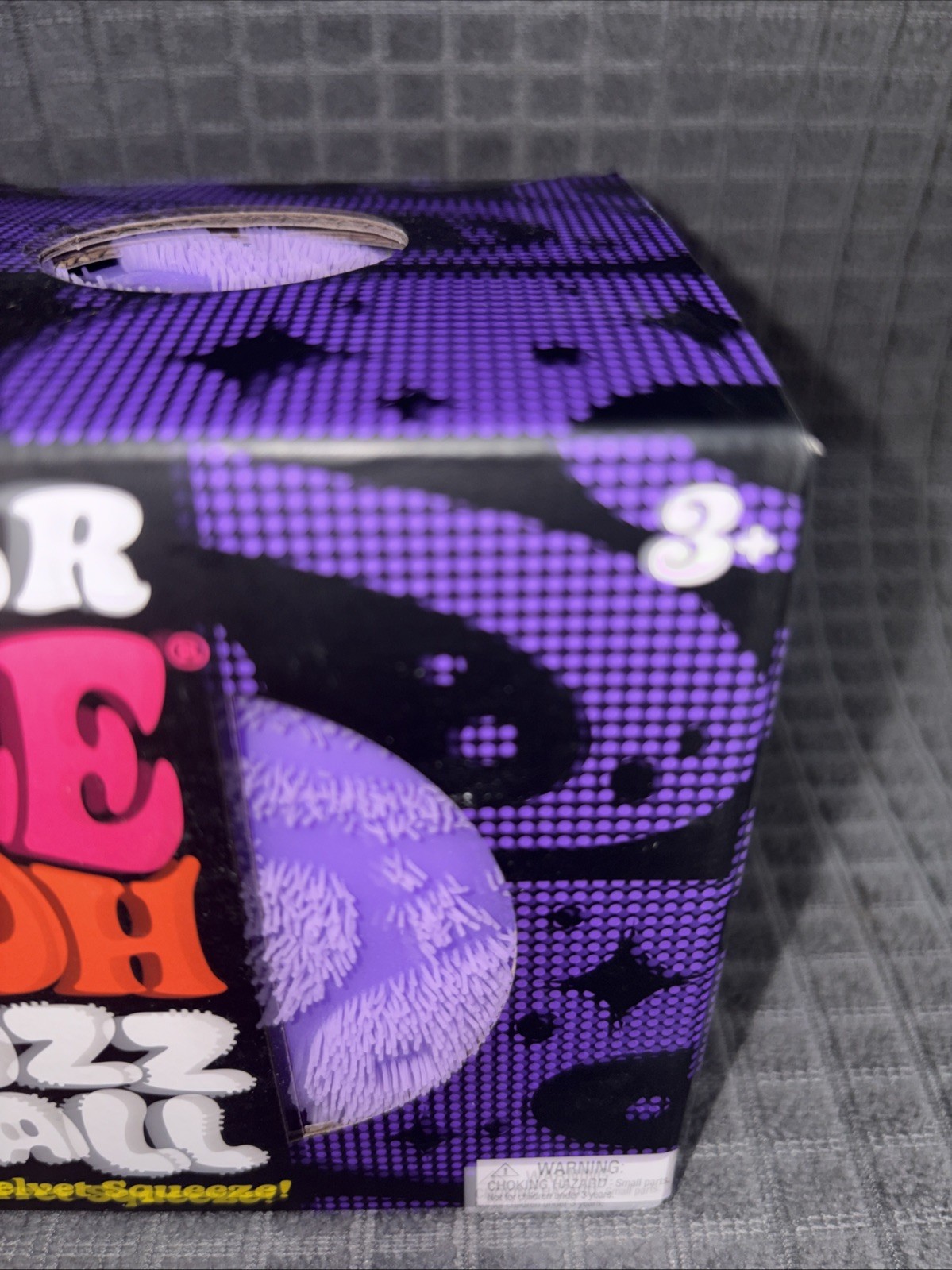 Schylling Nee Doh SUPER FuzzBall The Velvet Squeeze Purple Sensory Toy AUTHENTIC