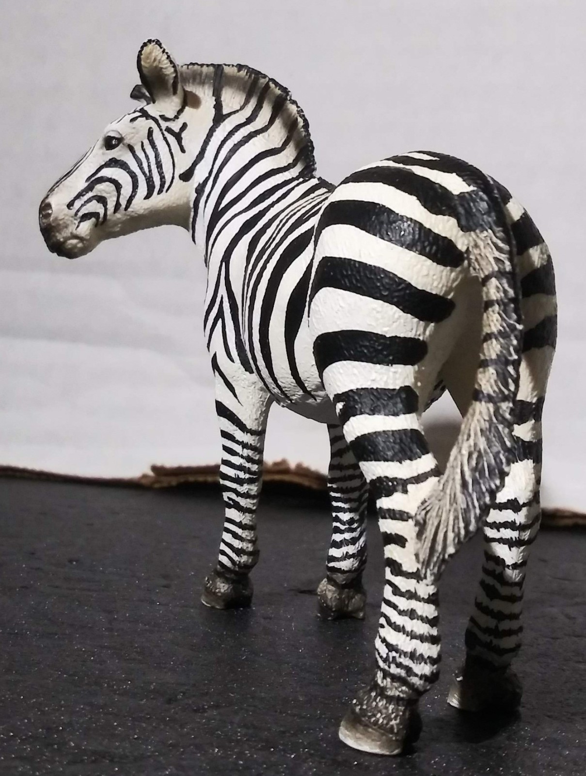 2008 Schleich Zebra Figure Black White Horse Wildlife Zoo Animal Figurine