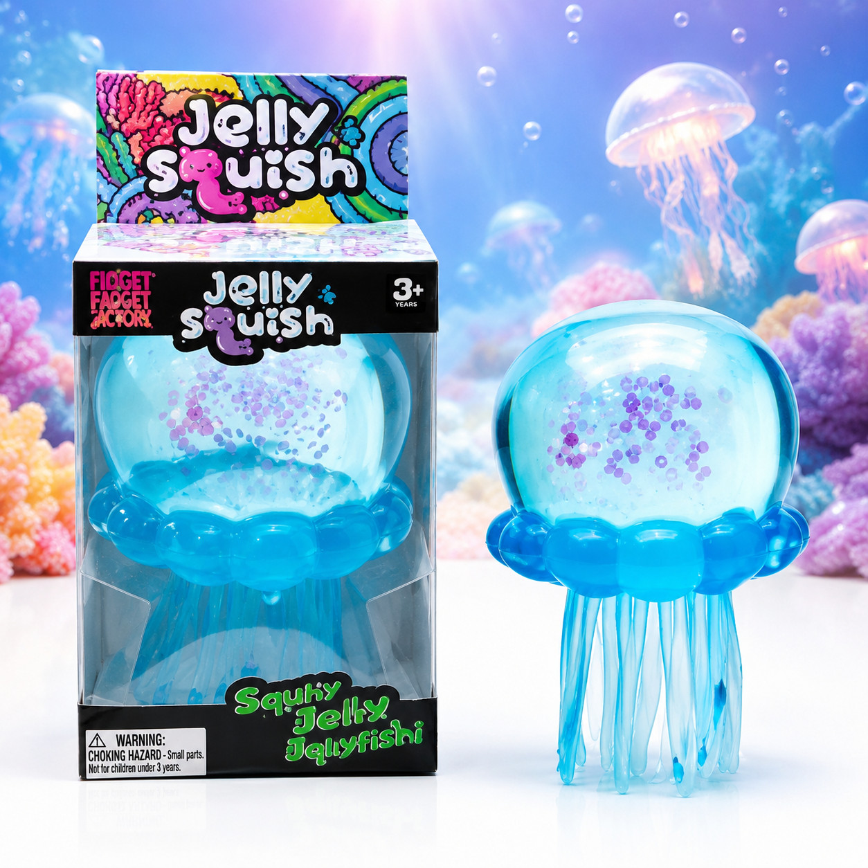 NeeDoh Jelly Squish Stress Toy Jellyfish Fidget Sensory Squeeze Toy Squishy Toy