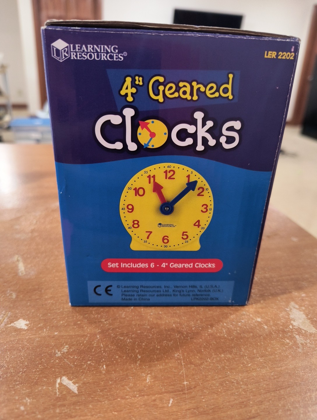 Learning Resources Set Of 6 4” Interactive Hands-on Learning Clocks, Yellow