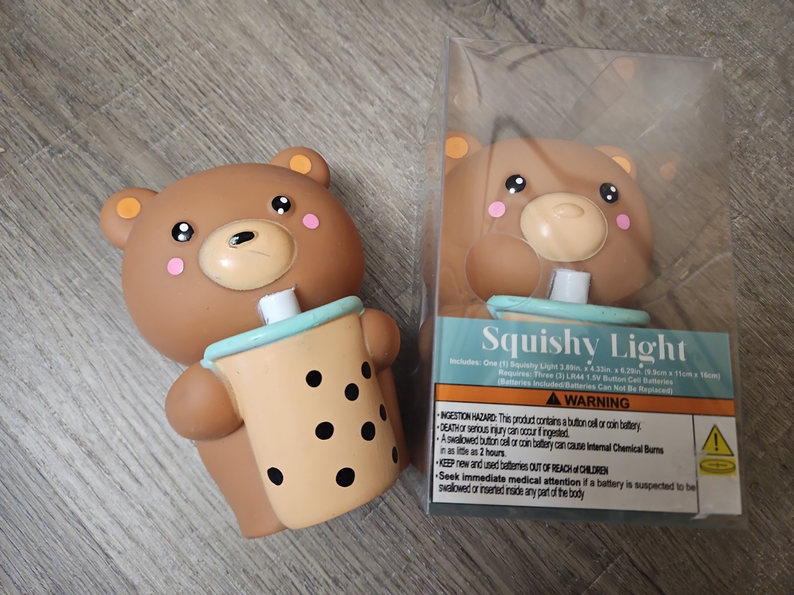Squishy Teddy Boba Bear Color Changing Light, New