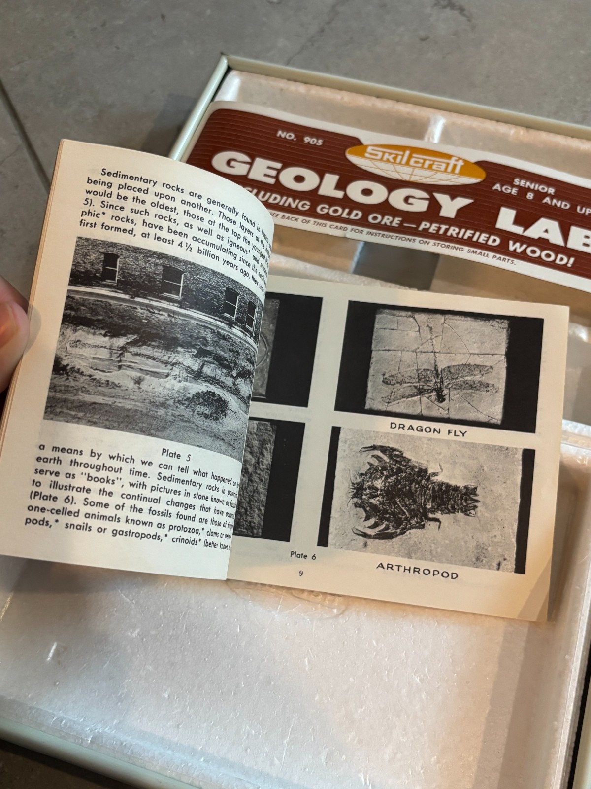Vintage 60s Skilcraft Geology Lab Student Science Kit Rock Mineral Samples Box