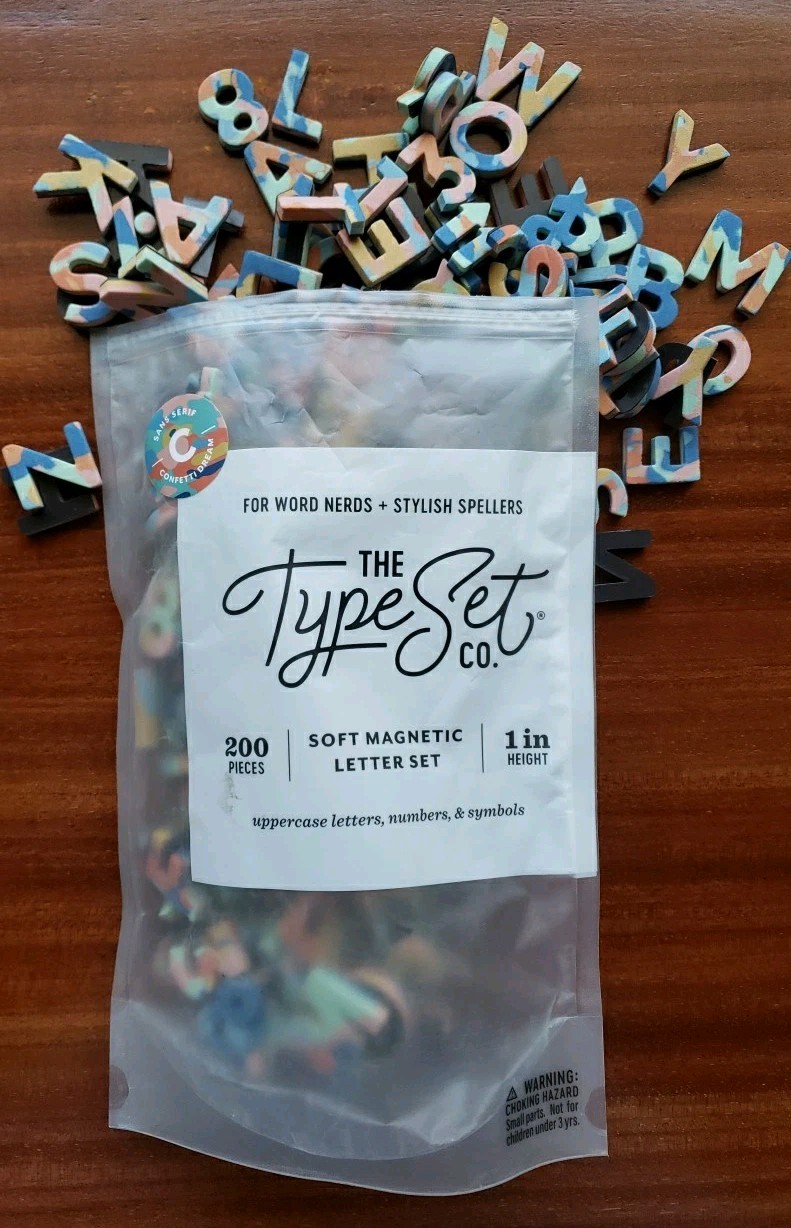 The Type Set Co. Soft Magnetic Letters Set Sans Serif Confetti Dream Color 1″In