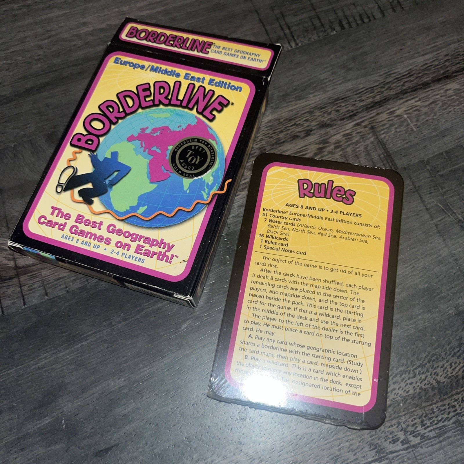 Borderline Geography Card Game Europe/Middle East Edition Oppenheim Toy Ages 8+