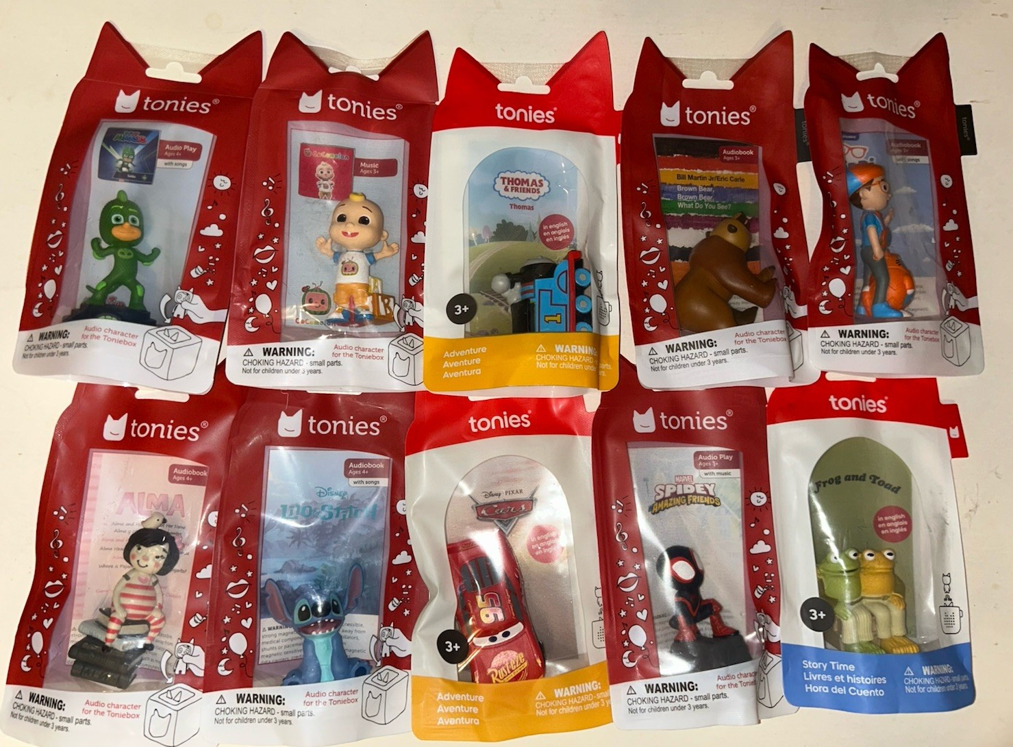 Tonies Huge Boy Bundle Lot Of 10 PJ Masks Thomas Cars Spiderman New Audio A