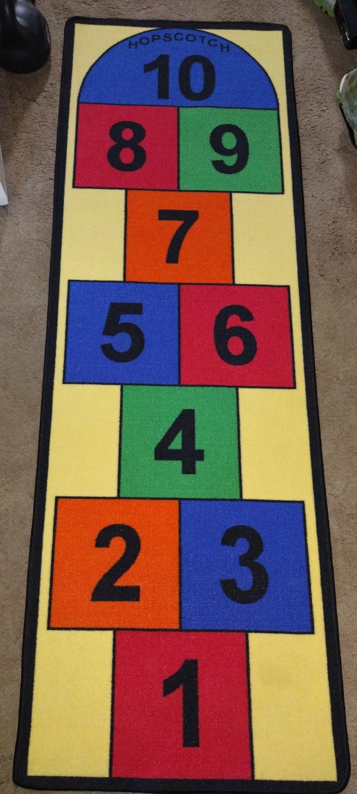 Hopscotch Rug Game Multi Color Learning Carpet Educational Kids Floor Mat