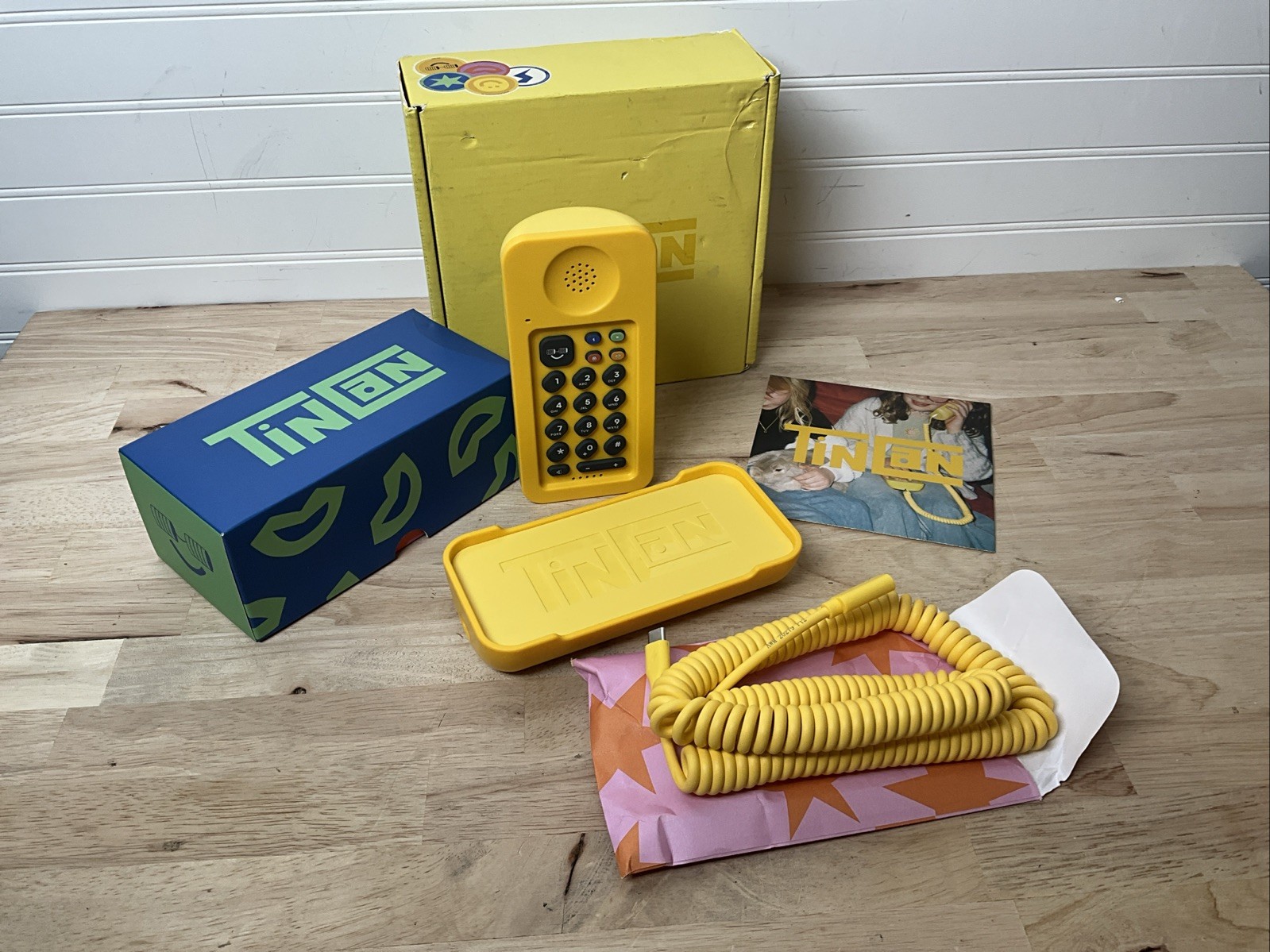 Tin Can Yellow Phone Kids Landline Answer Me – No Power Cable