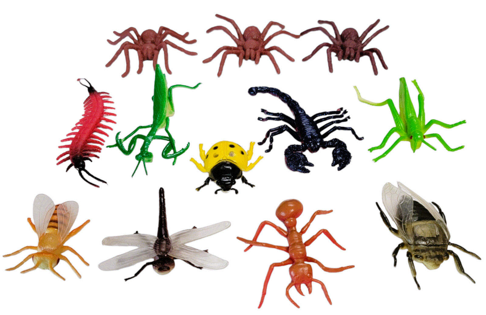 Large 2″-3″ Insect Set (12 Pack) Plastic. 12 Realistic Looking Mini. Lady Bug