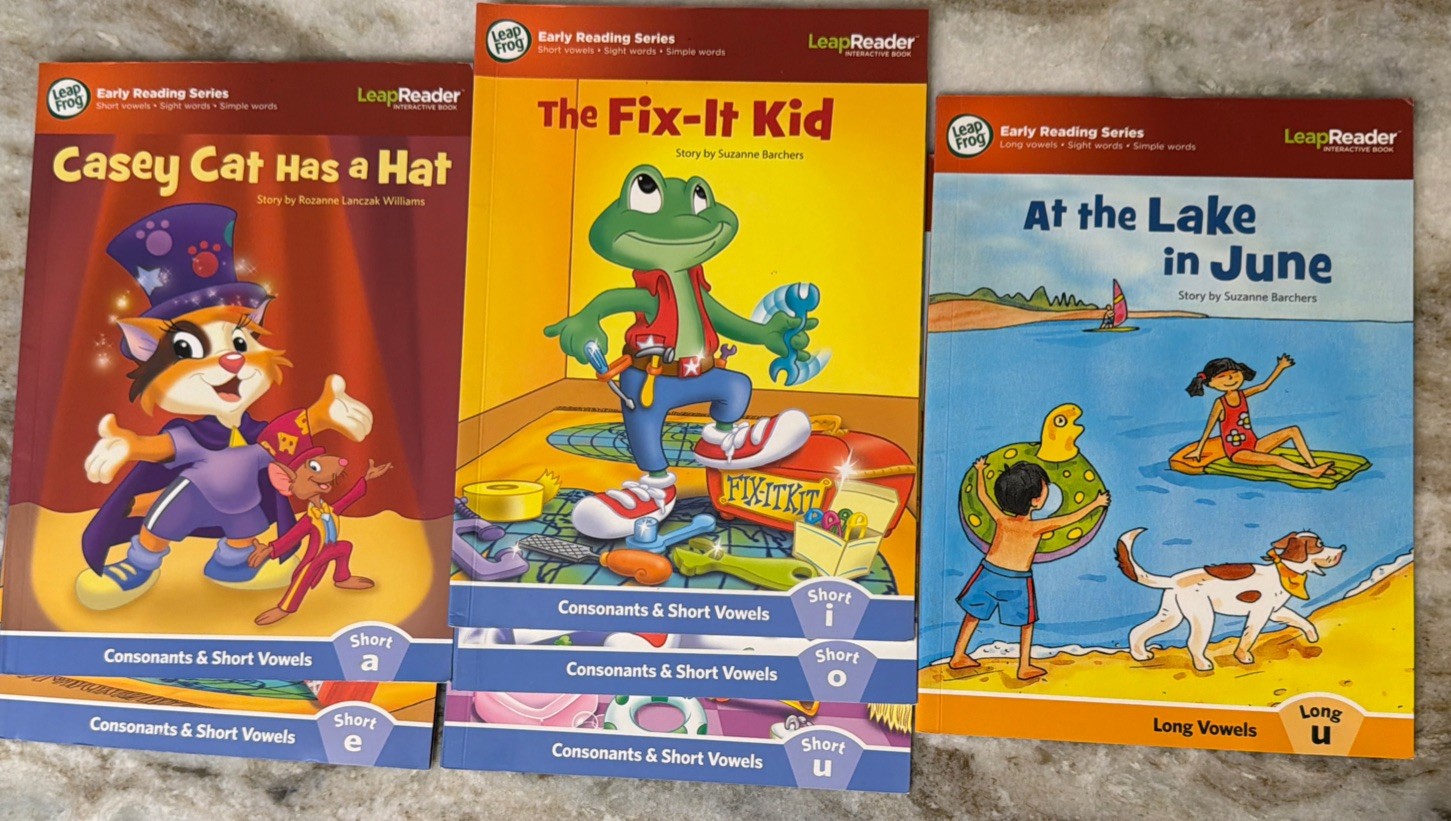LeapFrog Tag & LeapReader Learn to Read ~ Short Vowels ~ Plus Long U 6 Book Lot