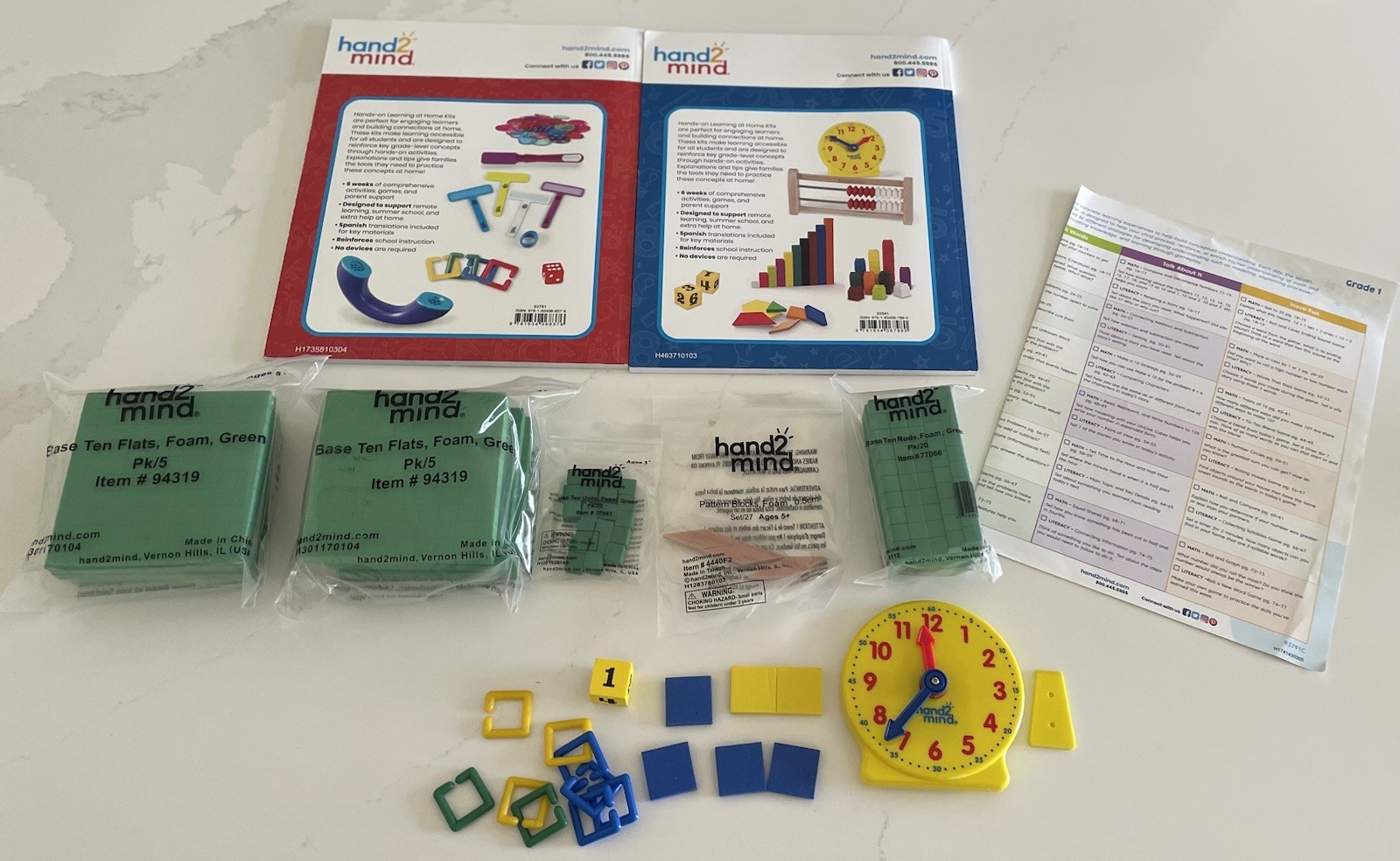 Hand 2 Mind Hands On Standards GRADE 1 MATH & LITERACY BOOKS & KIT ITEMS LOT