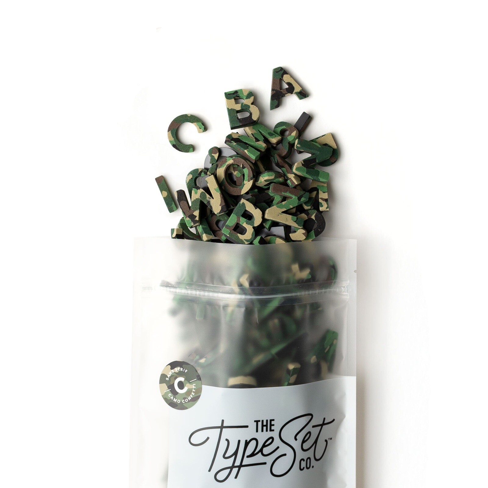 Closeout Sale! Modern Camo Magnetic Letters – ***FULL CASE*** of 200-Piece Sets