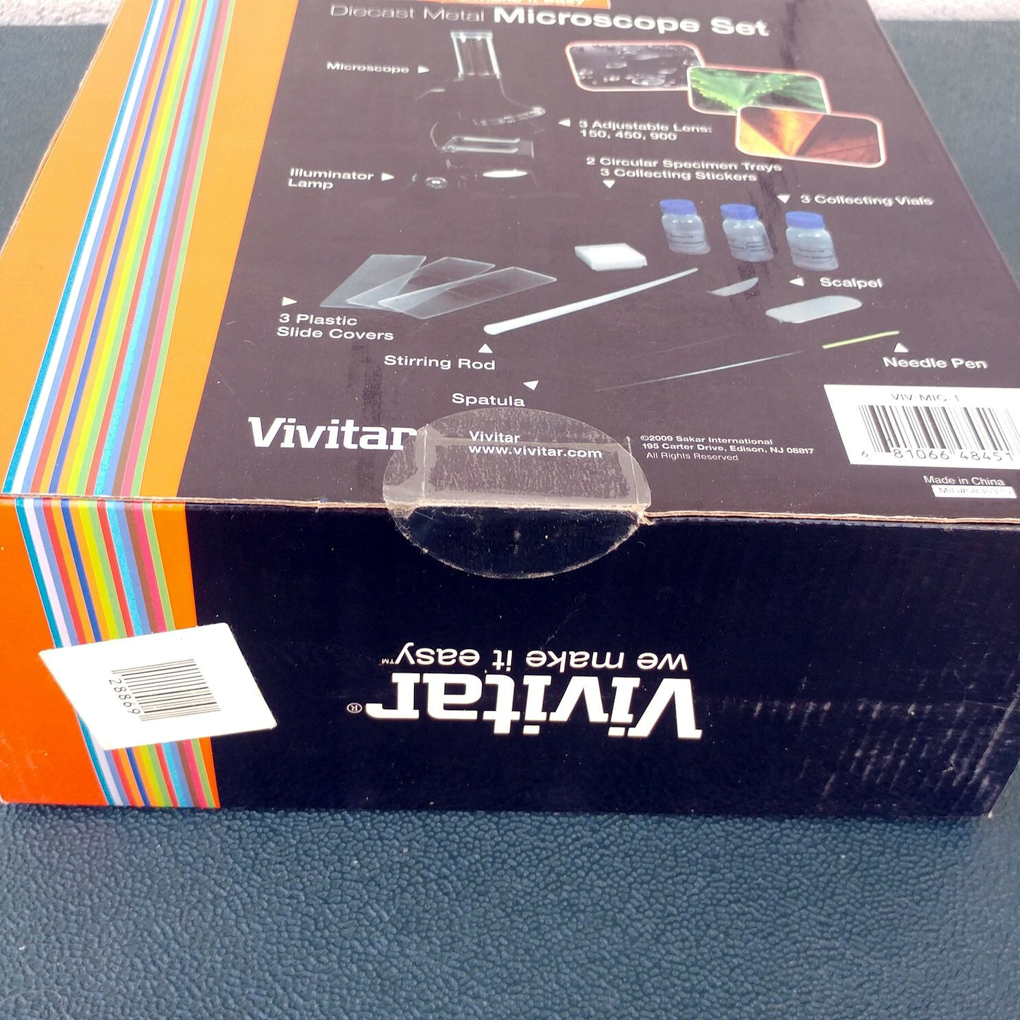 Die Cast Youth Microscope Vivitar Optics Metal 20 Piece Set 150x/450x/900x Zoom