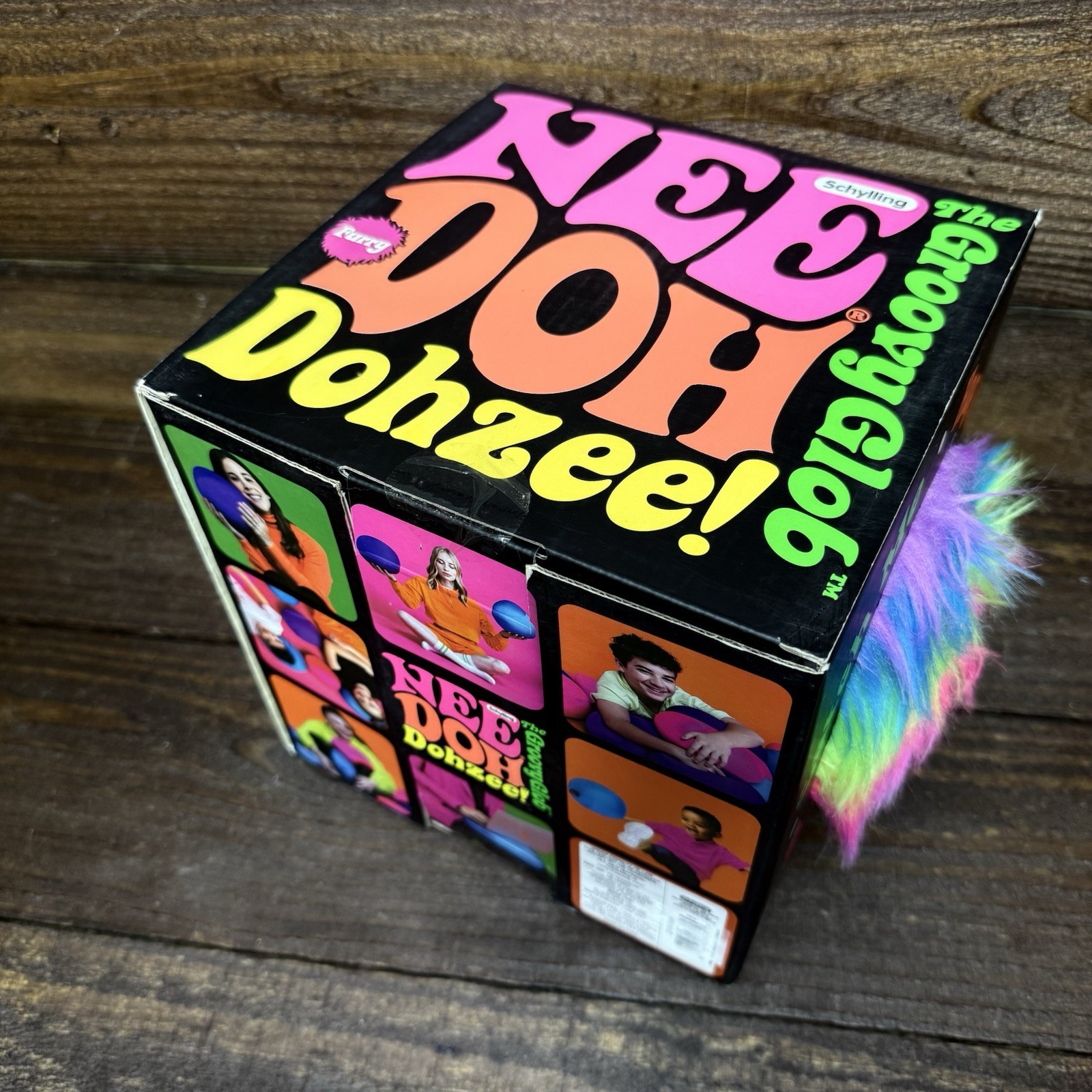 NEW Rare Needoh Dohzee Groovy Glob 7.5″ Furry Ball Pillow Rainbow Plush IN BOX