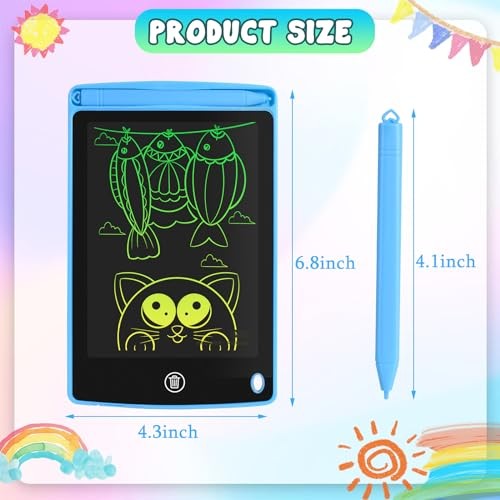 12 Pack LCD Writing Tablet for Kids Colorful Drawing Board with One 6.5 inch