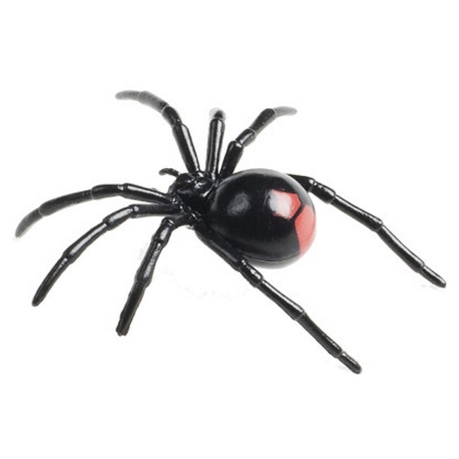 Four Toy Australian animals : Scorpion, Red-backed, Funnel-Web, Huntsman Spider