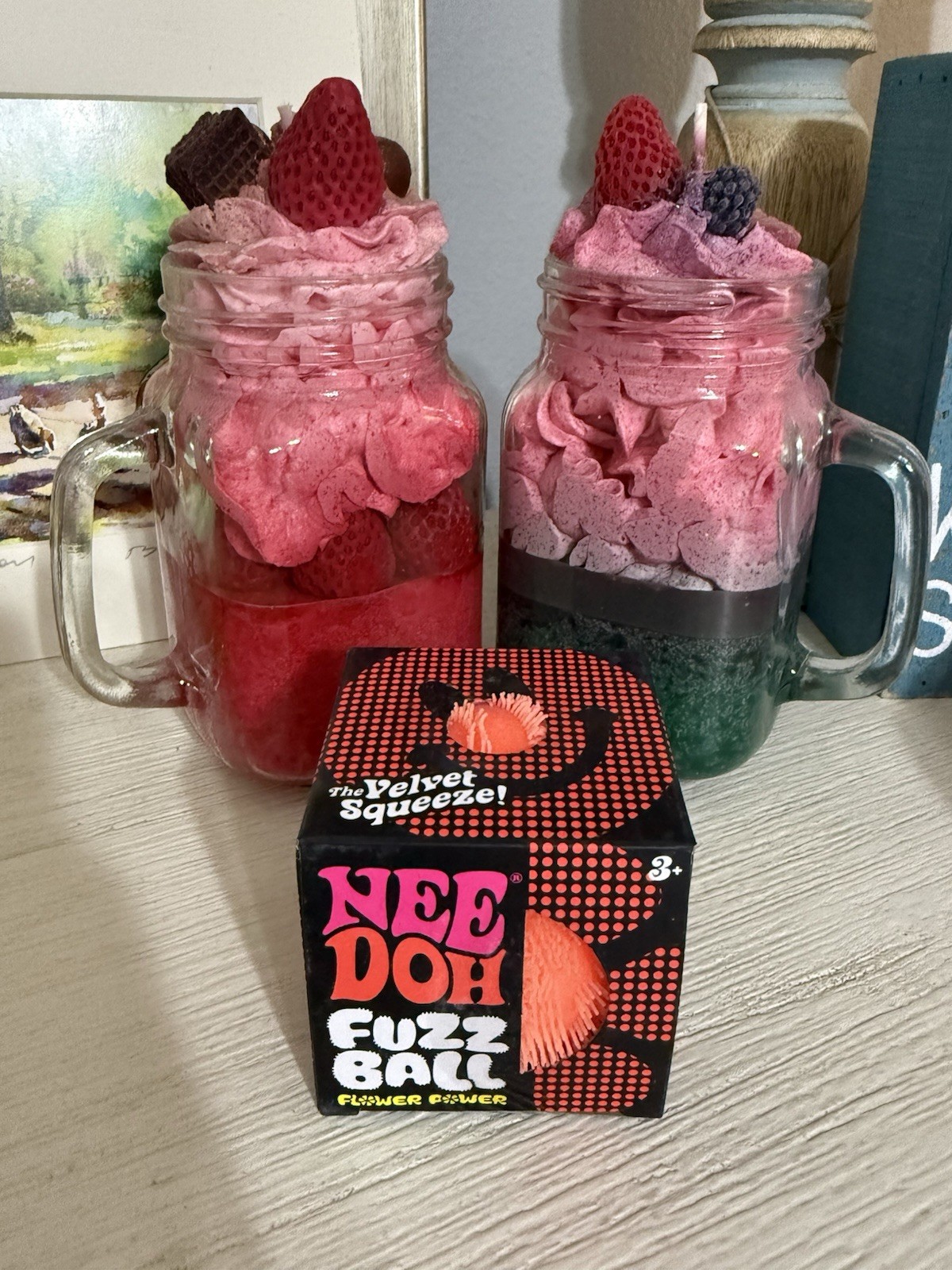 Orange Needoh FUZZ BALL Flower Power Nee Doh Squishy NEE-DOH Fuzzball AUTHENTIC