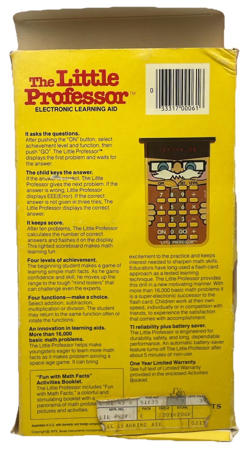 ⭐ 1979 Texas Instruments The Little Professor Electronic Learning Aid Calculator