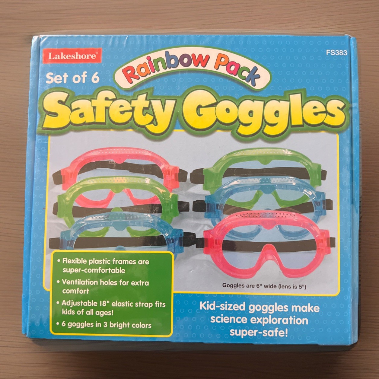 Lakeshore Rainbow Pack Safety Goggles – 6 Pack – Homeschool Experiments