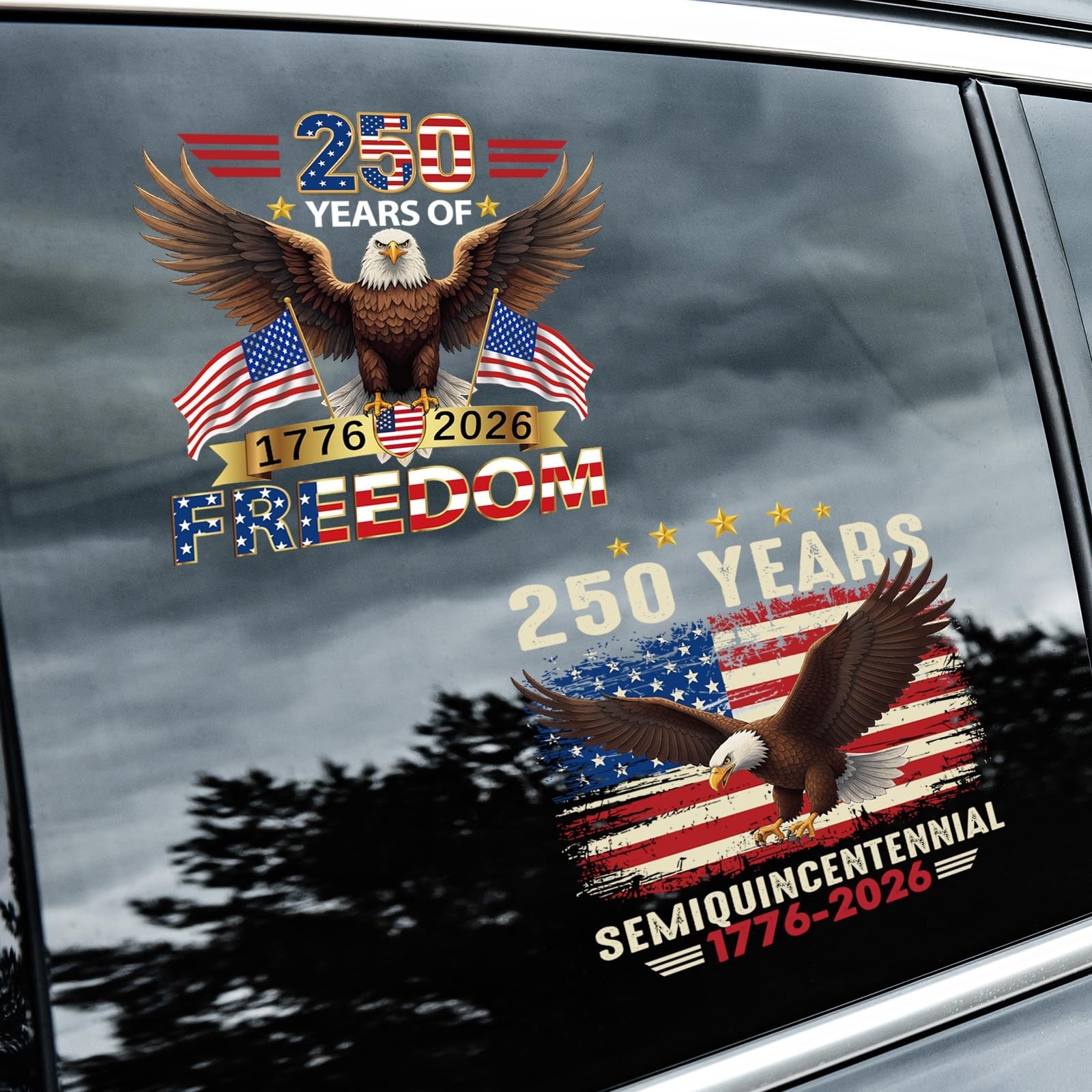 Dazoratix 250th Anniversary Car Decal – 2 Pcs 250 Years America Merchandise U…