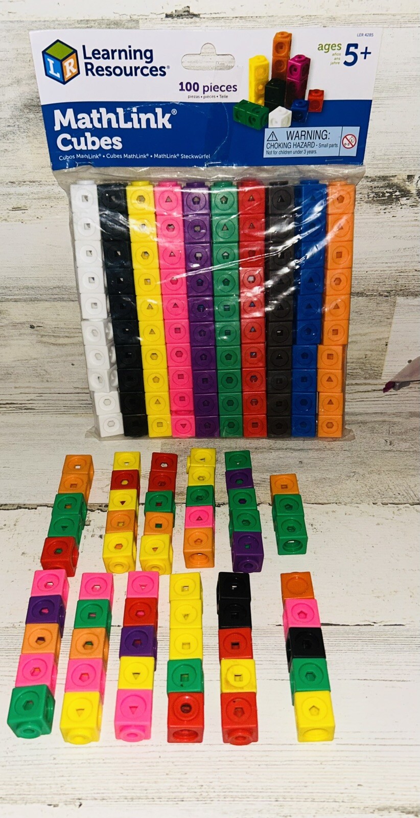 Learning Resources Mathlink Cubes Lot 158 Fidget Cubes Educational Toy Math New