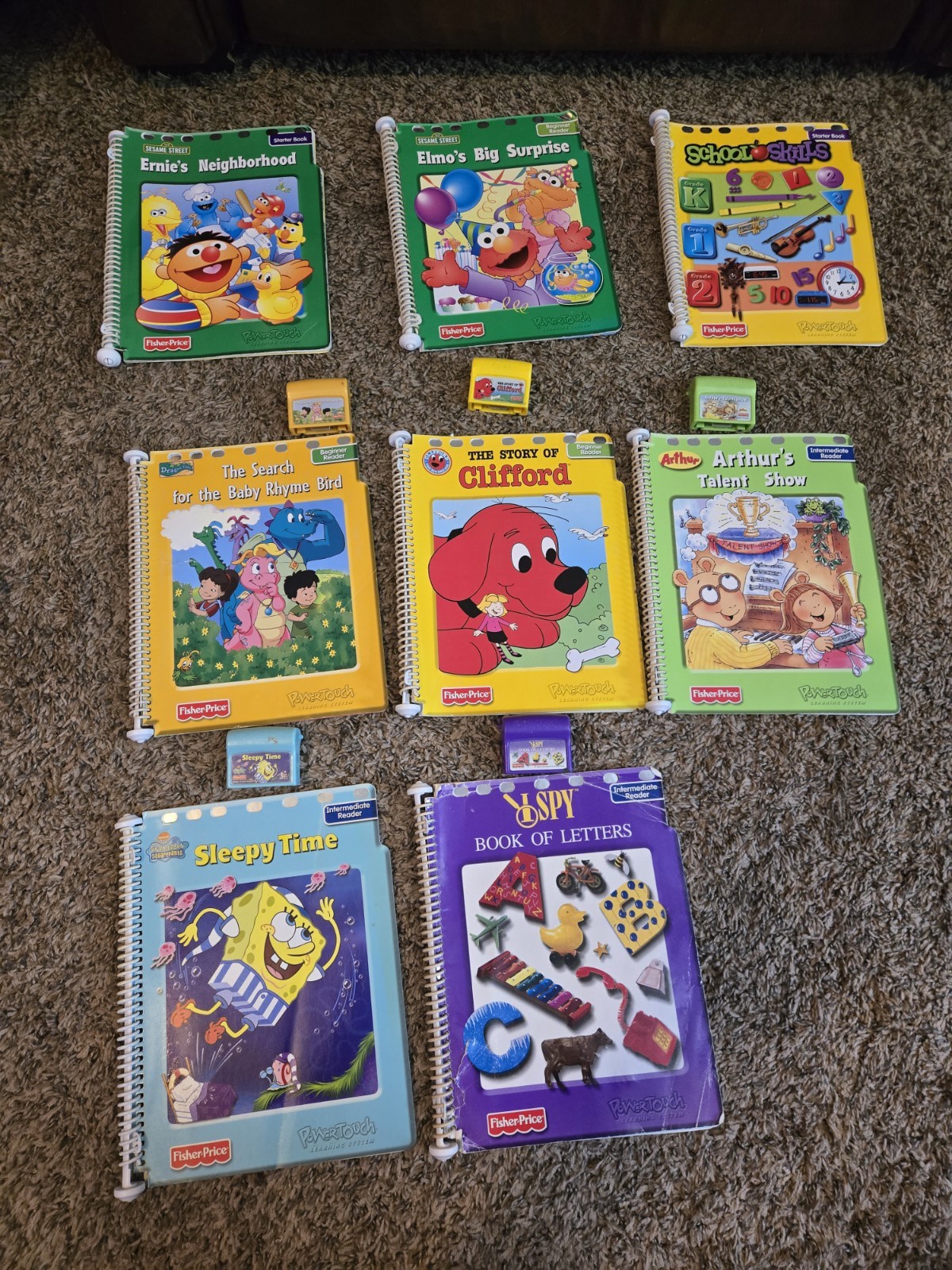 Fisher Price Power Touch Learning System Educational Children Books Cartridges