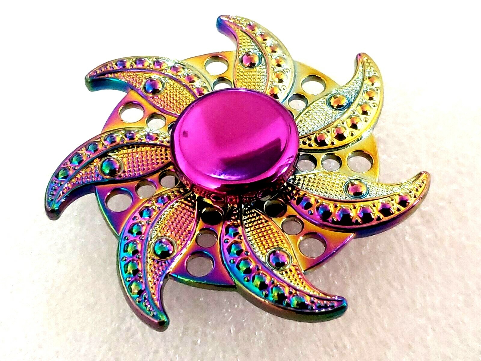Multi Color Flower Fidget Spinner Toy All Metal Adults Kids Boys Girls ADHD