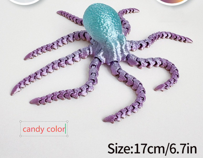 3D Printed Octopus ADHD/ADD Fidget Toy Landscape Garden – Multiple Color Options
