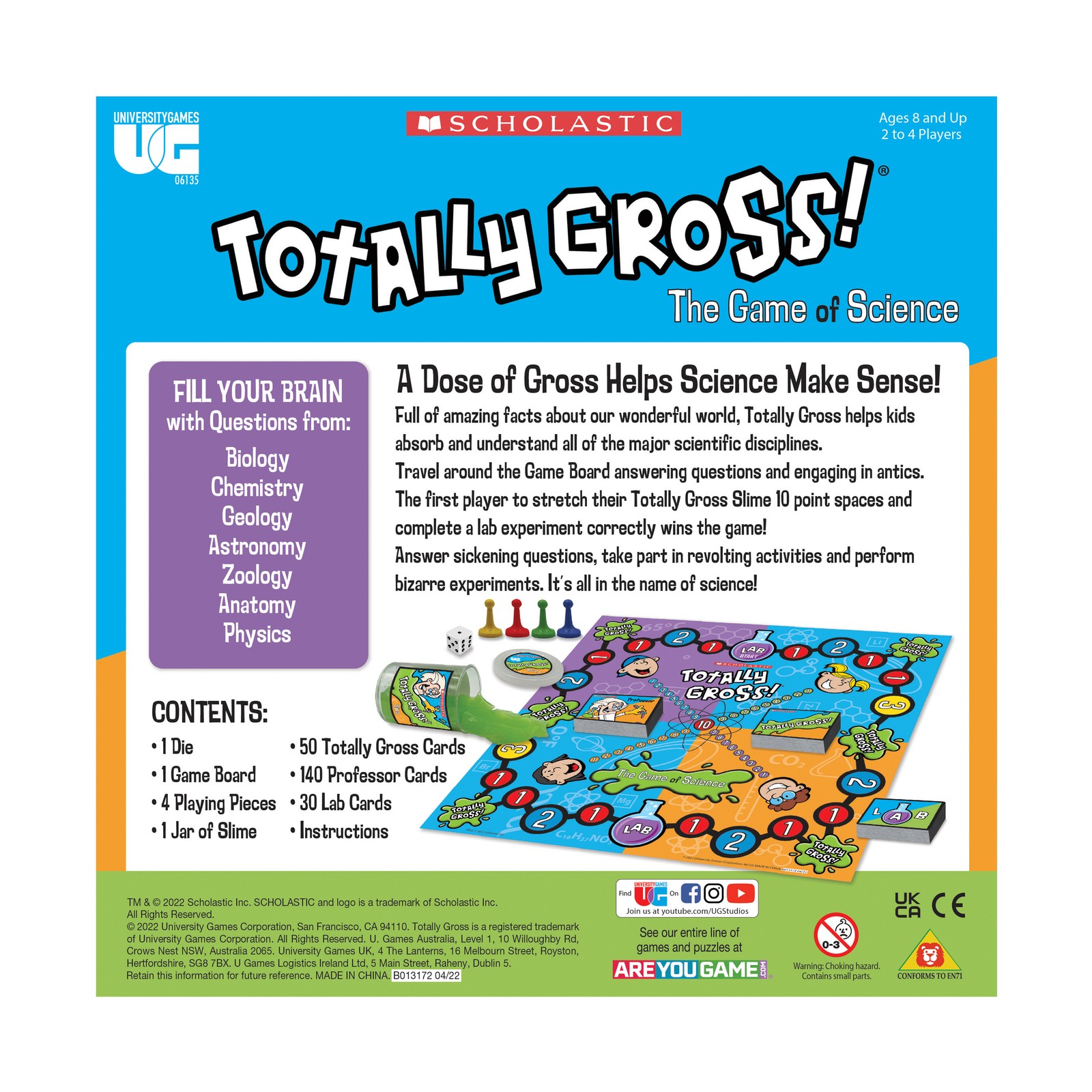 New – University Games Scholastic – Totally Gross! The Game of Science – Ages 8+